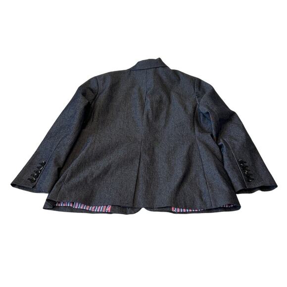 Liz Claiborne Chambray Blazer/Jacket Women Sz 12 Lined Stretch Casual/Business - Picture 2 of 9